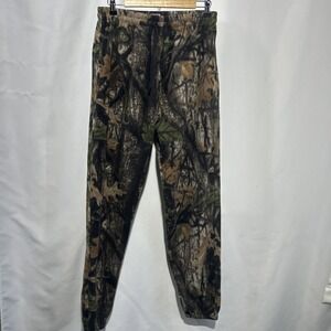 Wood'n Trail Mossy Oak Break Up Camo Fleece Pants Jogger Medium Regular Y2K Hunt